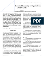 Correlation Coefficient of Insecurity in Nigeria From 2012 To 2021