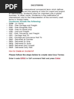 Incoterms in Sap