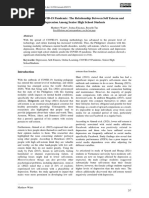 Amidst The COVID-19 Pandemic: The Relationship Between Self Esteem and Depression Among Senior High School Students