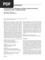 The Potential Use of Phosphatic Limestone Wastes in The Passive Treatment of AMD: A Laboratory Study