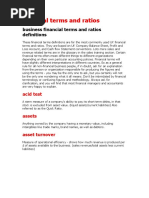 Financial Terms and Ratios