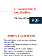 Ocular Examination & Investigation