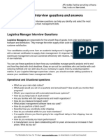 Logistics Manager Interview Questions