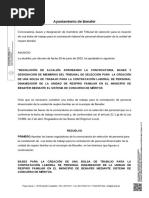 Resolución - Anuncio Convocatoria y Aprobación Bases Bolsa Personal Dinamizador Unidad de Respiro Familiar