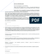 Questionário I - Distúrbios Da Aprendizagem