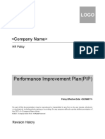 Performance Improvement Plan Pip Policy