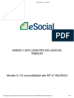 Esocial Versão S-1.0 - Tabelas