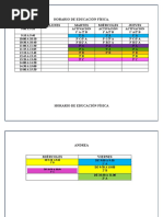 Horarios Nuevos Educacion Fisica