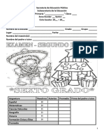 Examen Trimestral 2do Bloque - Sexto Grado