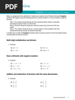 Prealgebra Pretest