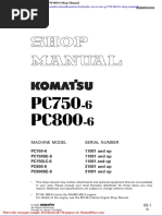 Komatsu Hydraulic Excavator Pc750 800 6 Shop Manual