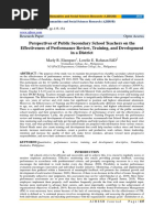 Perspectives of Public Secondary School Teachers On The Effectiveness of Performance Review, Training, and Development in A District