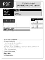 Yr 6 Phy 2ndT