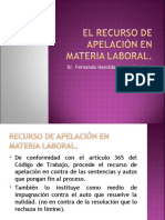 Recurso de Apelacion en Mateira Laboral