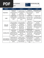 AUDIO RECORDING Rubric