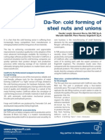 Simulation of Cold Forming of A Steel Union at DA-TOR S.p.A.