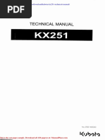 Kubota Kx251 Technical Manual