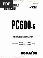 Komatsu Hydraulic Excavator Pc600 6 F Field Assembly Instruction