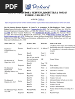 List of Statutory Returns, Registers &amp Forms Under Labour Laws - Taxguru - in