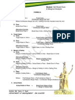 MODULE 1.0 - Break Even & Marginal Analysis