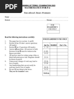 Beginning of Term Ii Examination 2023 Mathematics For P.4