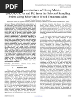 The Concentrations of Heavy Metals (Ni, CD, Cu, As and PB) From The Selected Sampling Points Along River Molo Wood Treatment Sites