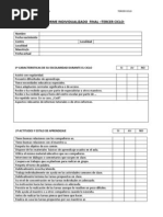 Informe Individualizado Final 3º Ciclo