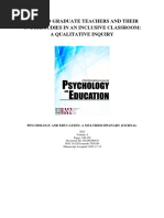 Non-SPED Graduate Teachers and Their Understudies in An Inclusive Classroom: A Qualitative Inquiry