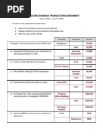 2.2 Analyzing Business Transactions Assignment