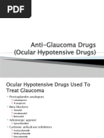 Anti-Glaucoma Drugs (Ocular Hypotensive Drugs)