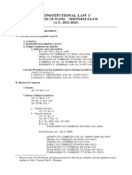 Course Outline - Midterm Exam - Constitutional Law 1