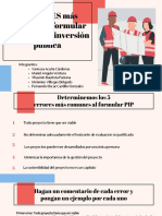 Trabajo Grupal 5 ERRORES Más Comunes Al Formular Proyectos de Inversión Pública