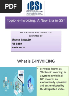 E-Invoicing For Certificate Course On GST