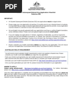 500 Subsequent Entrant Visa Application Checklist 06.10.2020