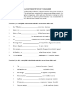 Spanish Present Tense Worksheet