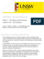 Lecture 1.01 - Set Notation