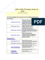 Order of Battle of The Prussian Army in 1815