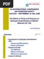 The Effects of Purity and Pressure On Hydrogen Embrittlement of Metallic Materials