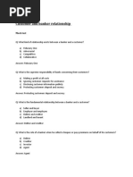 Customer and Banker Relationship MCQ