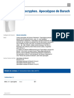 Bible. A.T.. Apocryphes. Apocalypse de Baruch: Œuvres Textuelles