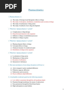 Questions About Pharmacology