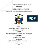 El Examen Físico y Los Score de Evaluación Del RN