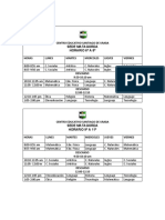 Sede Matagorda Horario de Clase 2023