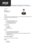 BSC IT Resume Format For Freshers