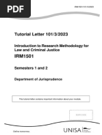 Tutorial Letter 101/3/2023: Introduction To Research Methodology For Law and Criminal Justice