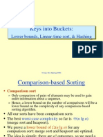 Keys Into Buckets:: Lower Bounds, Linear-Time Sort, & Hashing