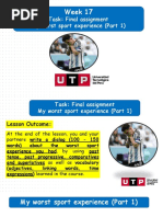 Week 17 - Final Assignment - My Worst Sport Experience (Part 1)