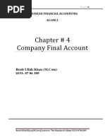 Chapter # 4 Final Account