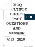 Nigerian Law School MCQ Past Question (2012 - 2018)