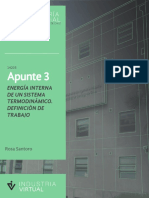 Apunte 3: Energía Interna de Un Sistema Termodinámico. Definición de Trabajo